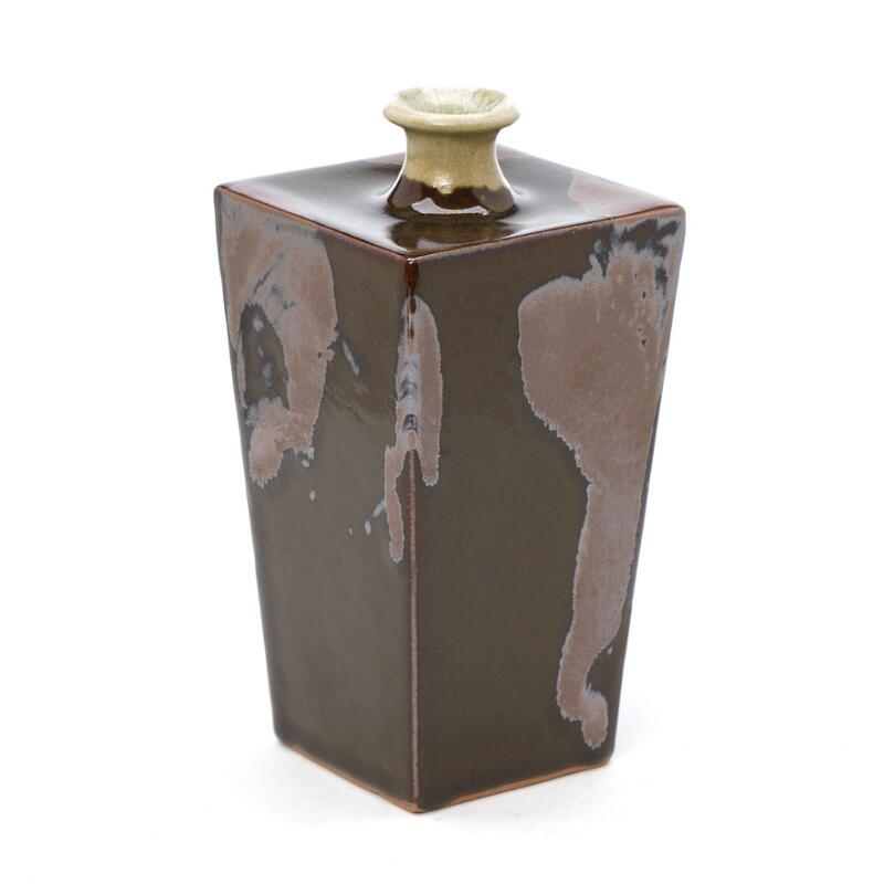 Shoji Hamada A Japanese ceramic square bottle vase MutualArt