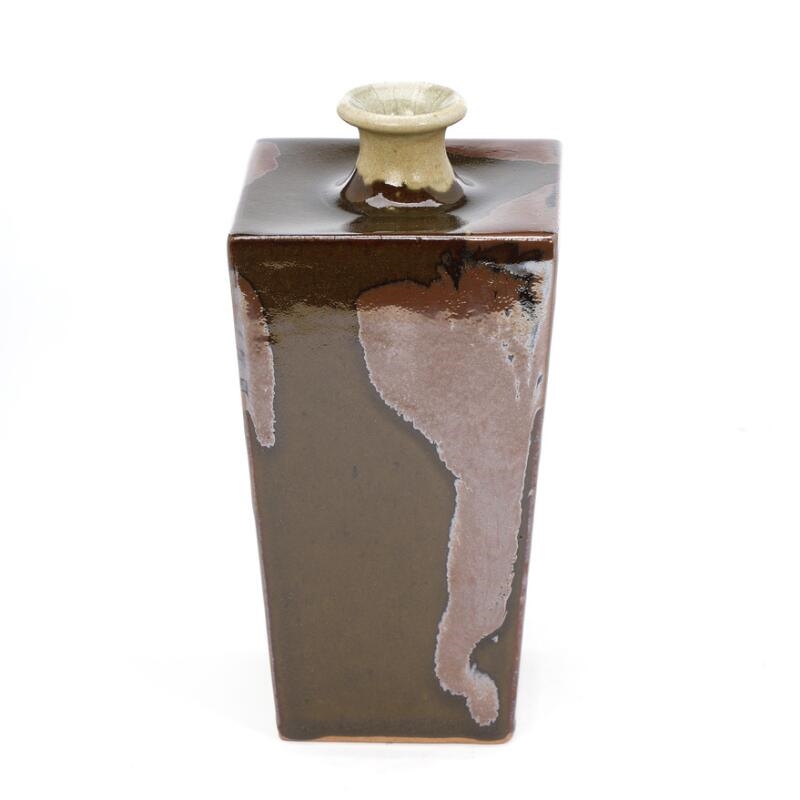 Shoji Hamada A Japanese ceramic square bottle vase MutualArt