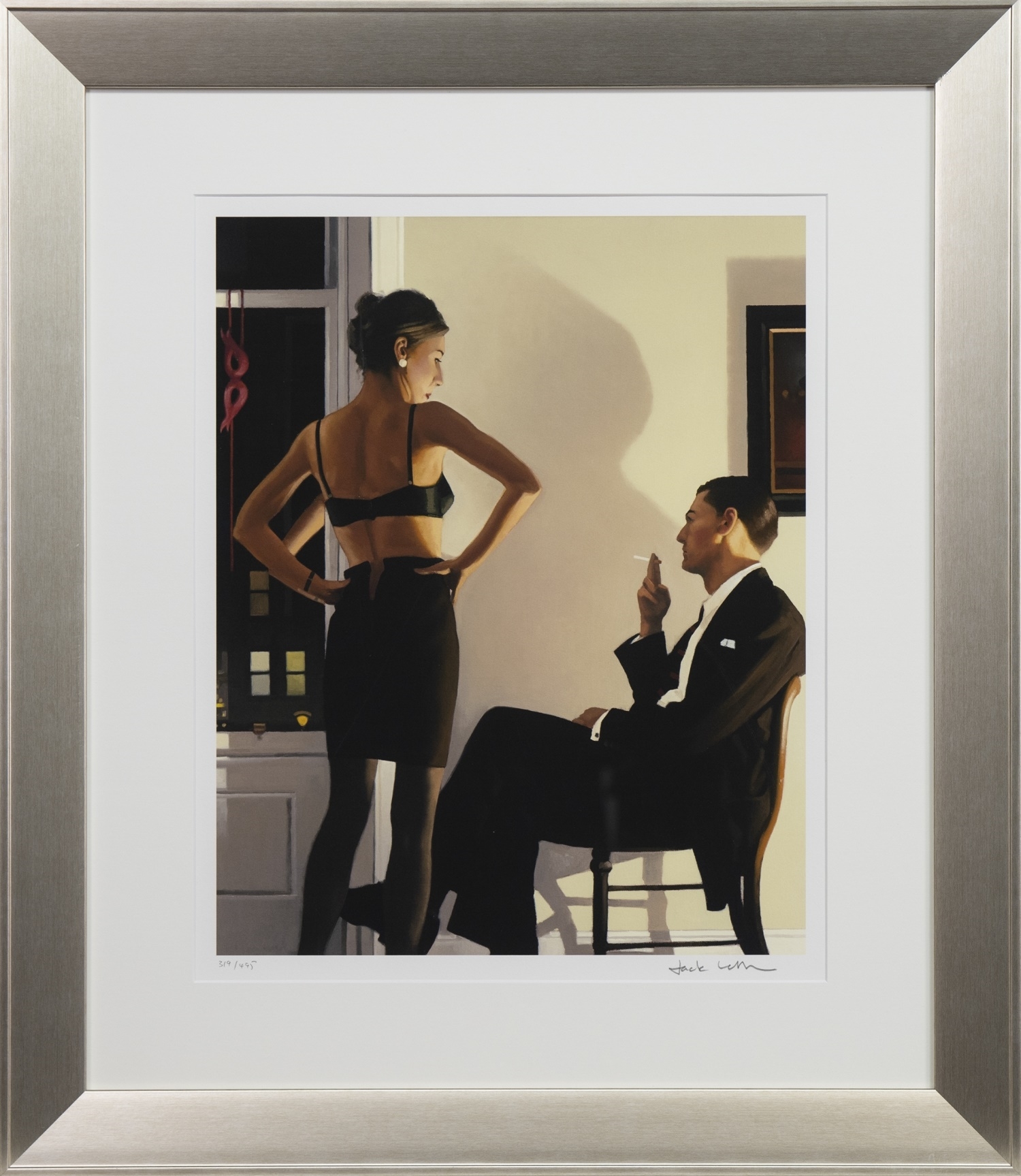 Artwork by Jack Vettriano, NIGHT IN THE CITY, Made of silkscreen