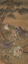 Artwork by Chinese School, AN 'EIGHT HORSES' PAINTING IN THE MANNER OF CASTIGLIONE, INK AND COLORS ON SILK, Made of INK AND COLORS ON SILK
