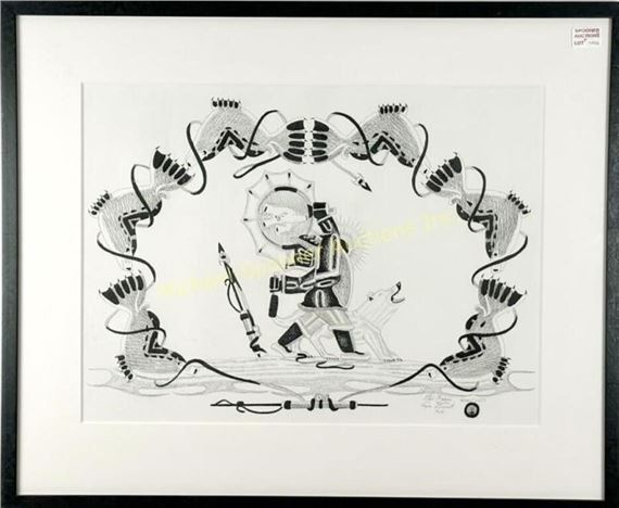 Peter Ragee | UNTITLED - HUNTER AND HOWLING DOG (1983) | MutualArt