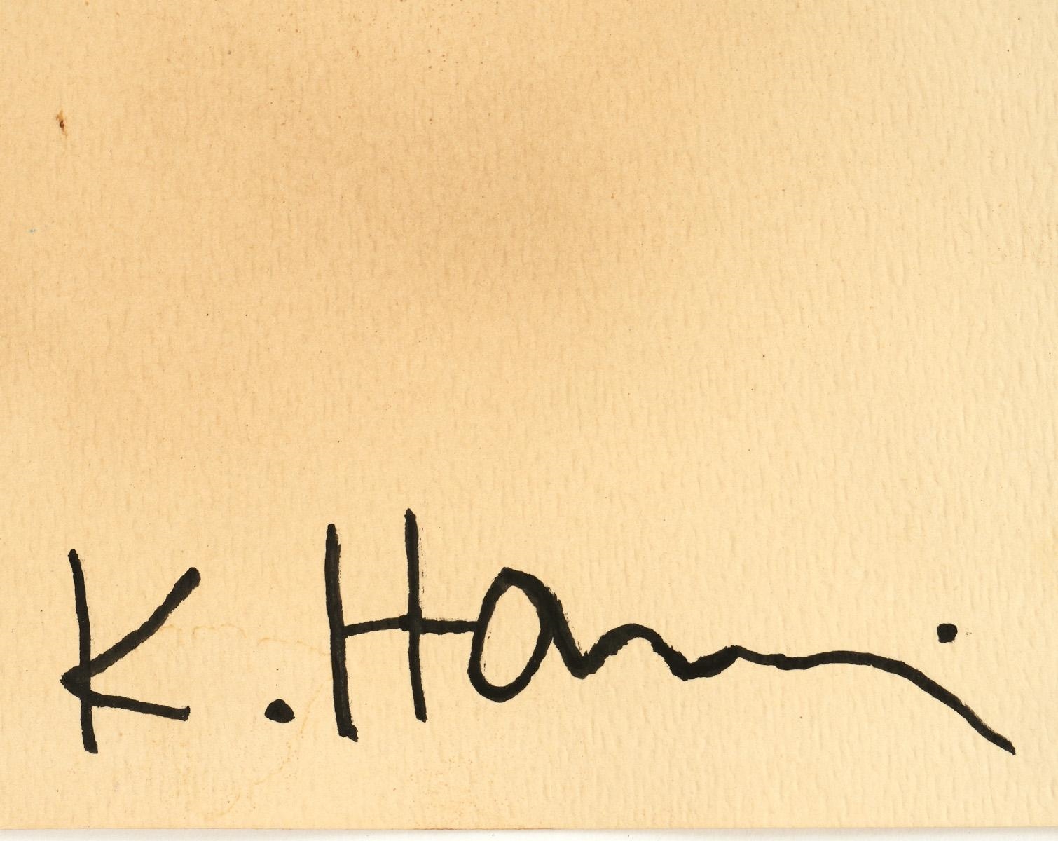 Keith Haring | Attrib. Keith Haring Ink Drawing with Paperwork (1987 ...