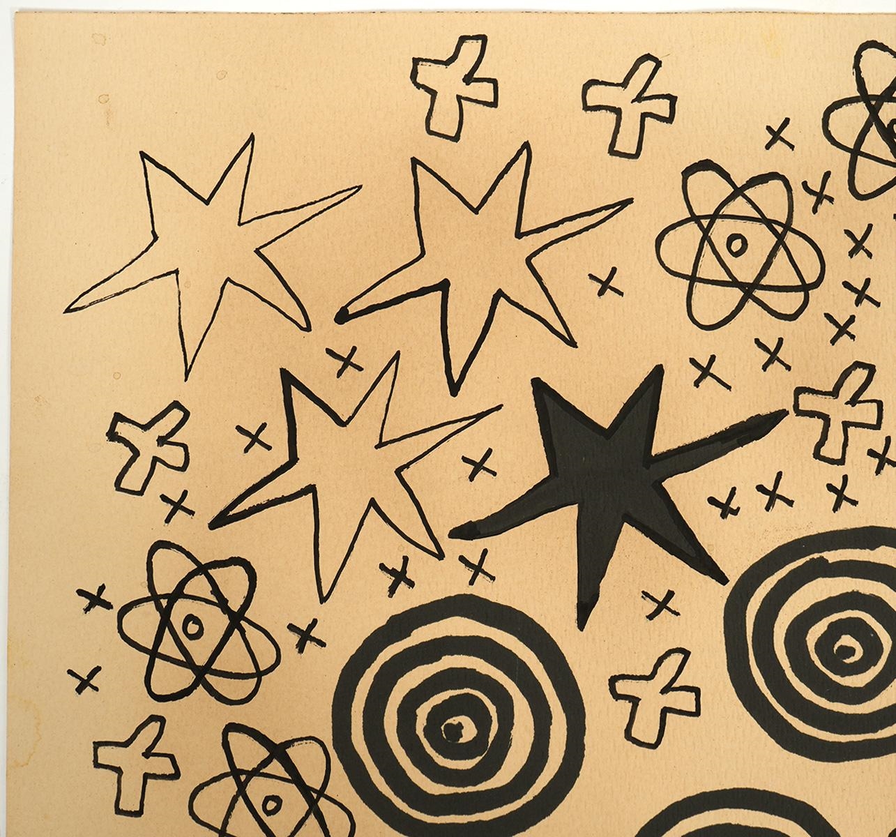 Keith Haring | Attrib. Keith Haring Ink Drawing with Paperwork (1987 ...