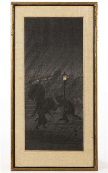 "Sudden Rain (Shuu)" by Takahashi Shōtei, Circa 1923