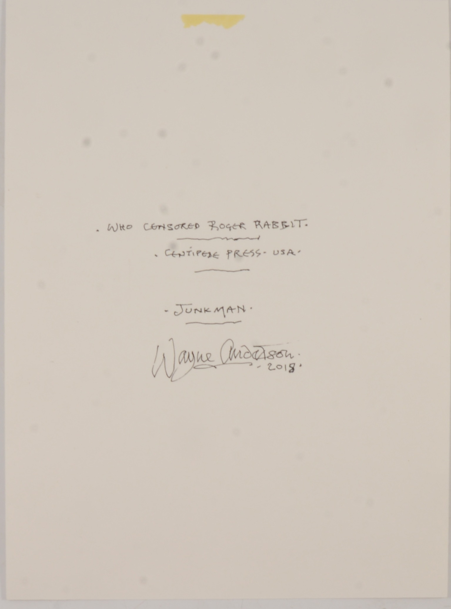 Wayne Anderson | The Junkman from Who Censored Roger Rabbit (2018 ...