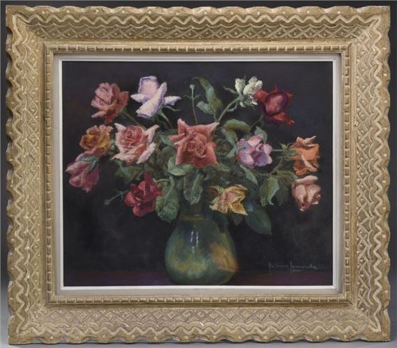 Still life with a bunch of roses by Stéphane Lamarche