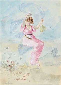 Femme en rose - Charles Rieffer