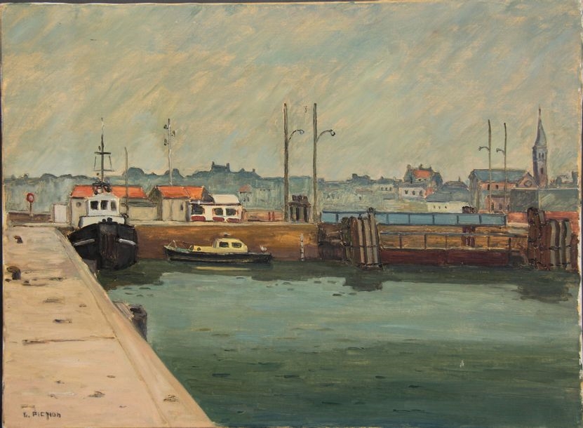 Guy Pichon Dieppe Huile sur toile signée en bas à gauche et titrée sur la tranche 60 x 81 cm