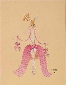 Femme en costume rose - Marcel Dubois