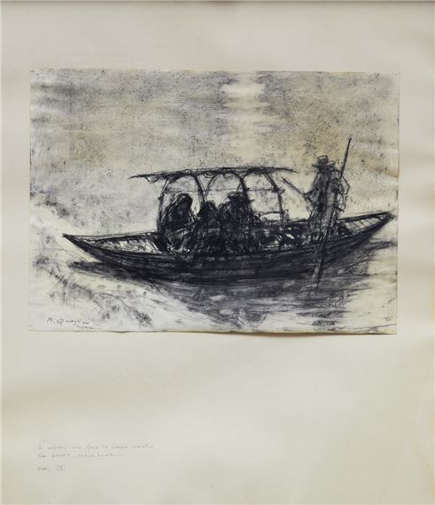 Lot of two drawings: Barche, Che fece la barca by Massimo Quaglino, 1899-1982