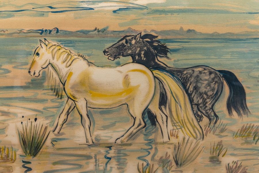 Yves Brayer Chevaux en Camargue MutualArt