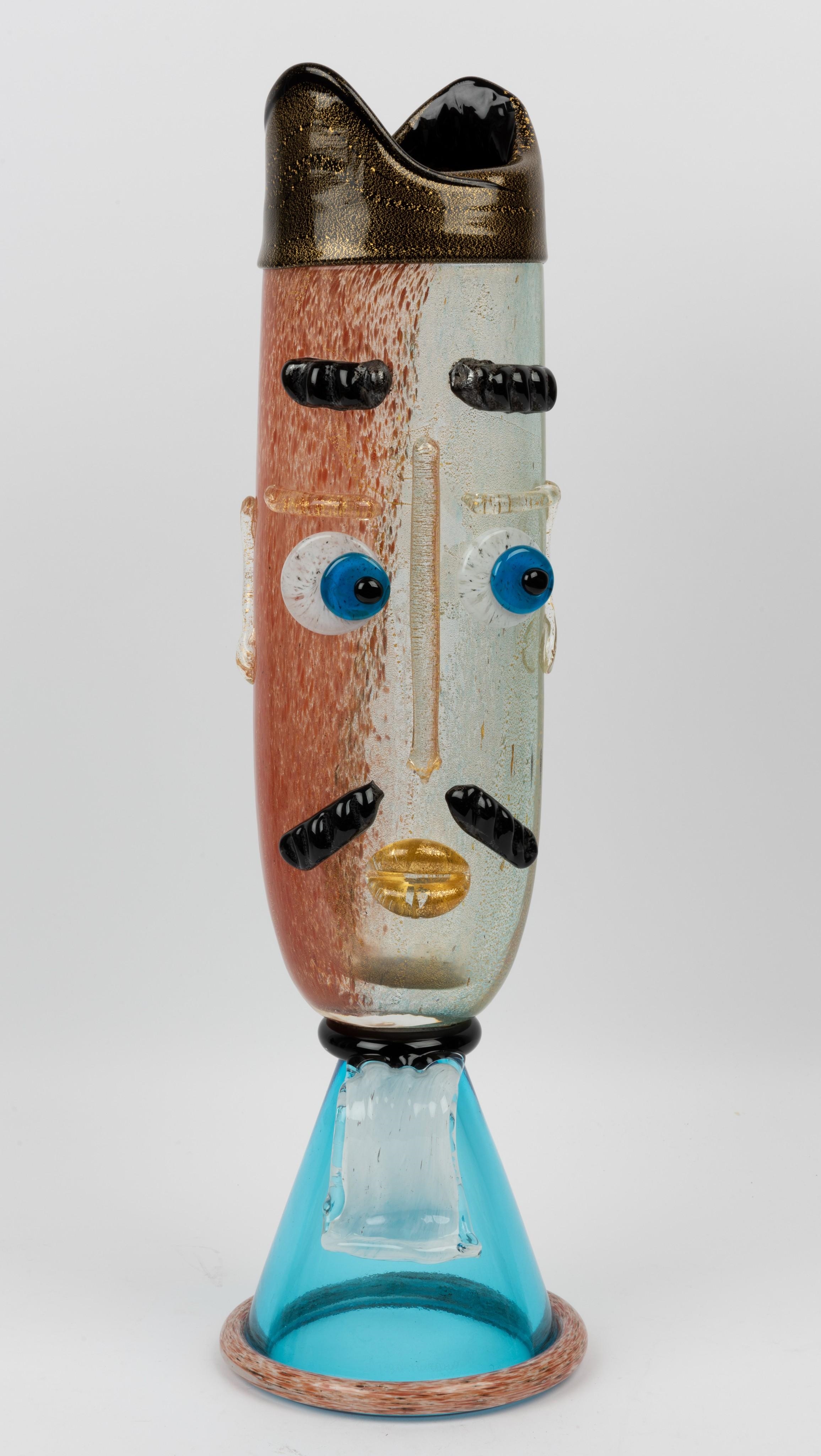 Seiji Togo A large novelty Murano art glass face vase MutualArt