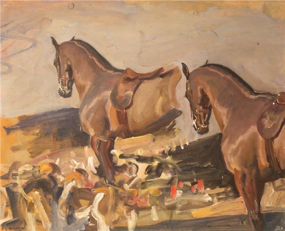 Study For A Horse/signed AJ Munnings lower left by Sir Alfred James Munnings