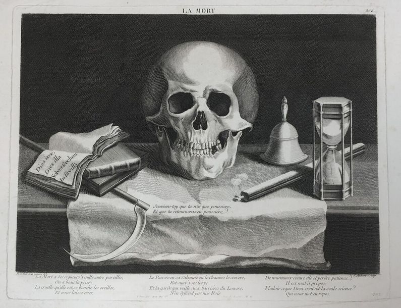 Artwork by Jacques Philippe Bouchardon, Jean Aubert, MEMENTO MORI - [ALLEGORY OF DEATH] - BOUCHARDON... - Lot 49 - Eric Caudron, Made of Engraving