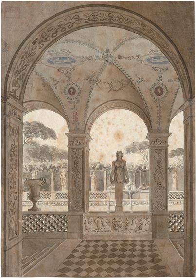 Loggia einer römischen Villa by Charles Percier