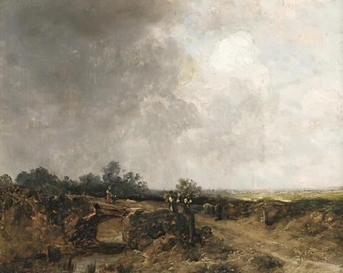 Gewitterstimmung mit Figurenstaffage by Pal Böhm, 1894