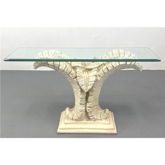 Serge Roche | Serge Roche style Palm Leaves Console Table | MutualArt