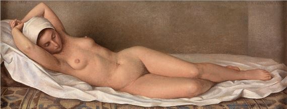 Liegender Frauenakt by Karel van Veen, 24.1.1939