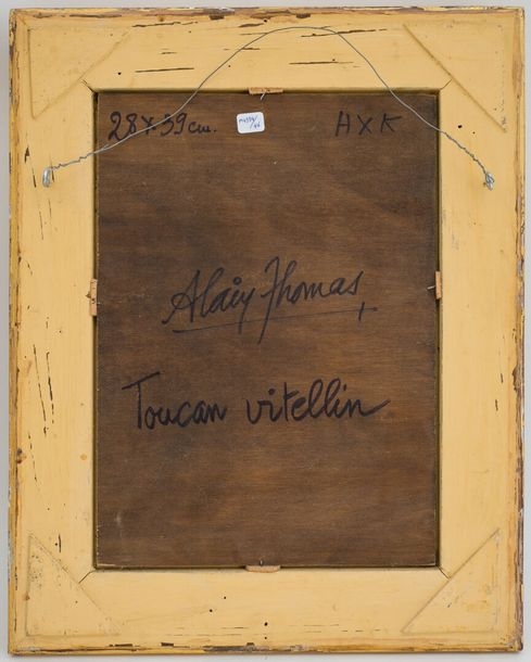 Artwork by Alain Thomas, Vitellin Toucan, Made of Oil on cardboard mounted on panel
