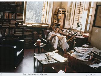 Ray working in his studio, 1982 - Nemai Ghosh