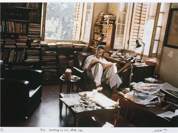 Ray working in his studio, 1982 by Nemai Ghosh, 2018