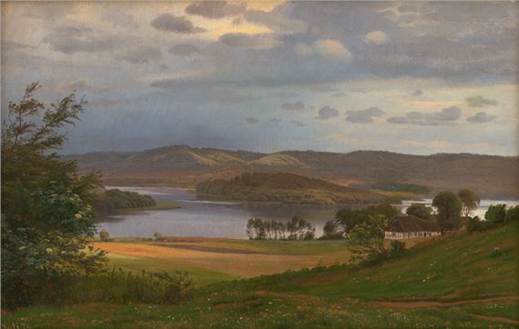 Jütländische Seelandschaft bei Laven by Harald Frederik Foss, 1874
