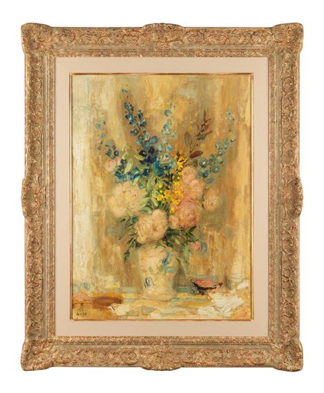 Les pivoines et les delphiniums by Lê Ph?, 1960