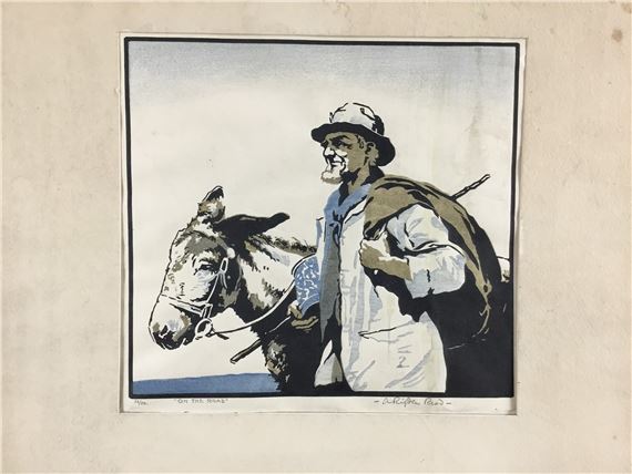 Arthur Rigden Read | 'On the Road' figure with donkeys | MutualArt