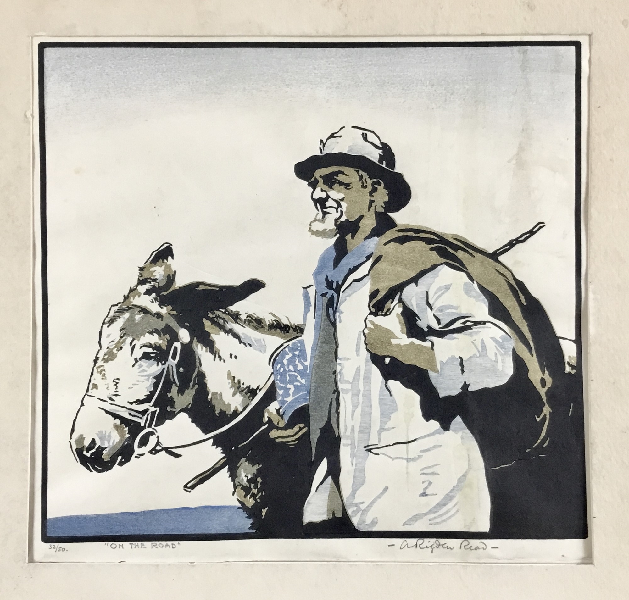 Arthur Rigden Read | 'On the Road' figure with donkeys | MutualArt