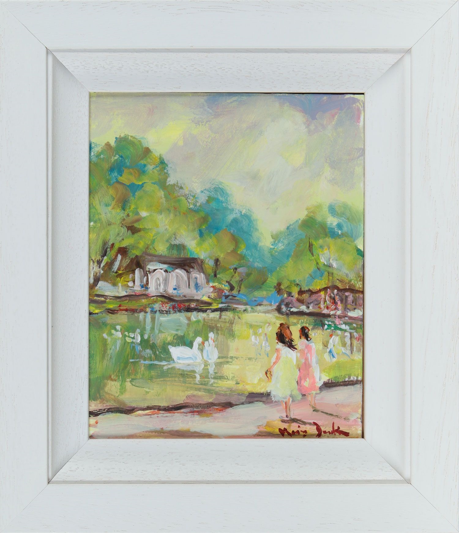 Marie Devlin | FEEDING THE SWANS, ST STEPHEN'S GREEN | MutualArt