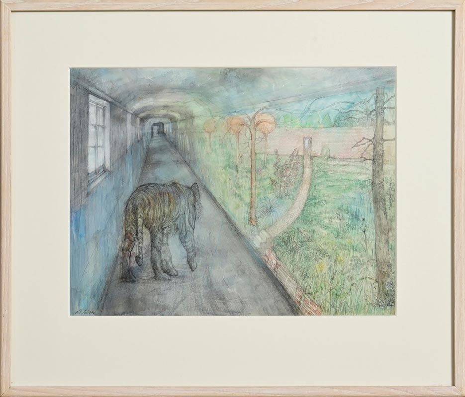 Artwork by Leila Pedersen, Tiger Asylum (2010), Made of mixed media on paper