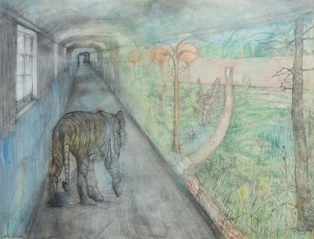 Artwork by Leila Pedersen, Tiger Asylum (2010), Made of mixed media on paper