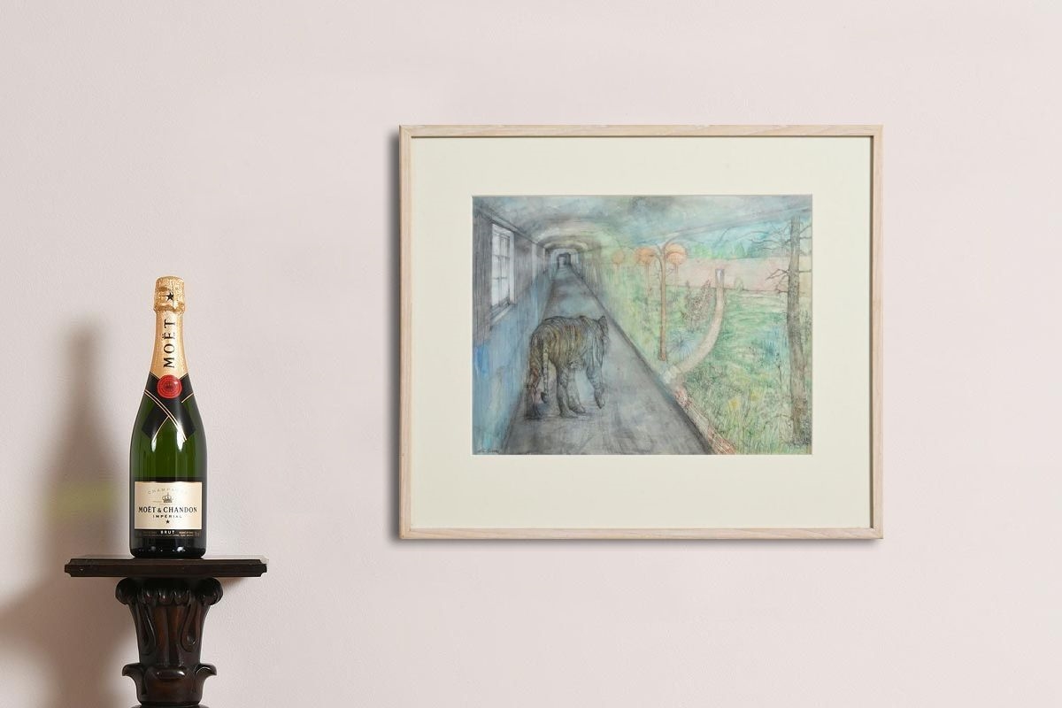 Artwork by Leila Pedersen, Tiger Asylum (2010), Made of mixed media on paper