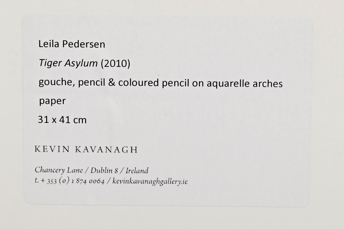 Artwork by Leila Pedersen, Tiger Asylum (2010), Made of mixed media on paper