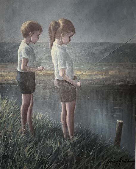 Arling Gade | Children with fishing rod | MutualArt
