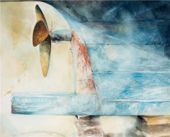 BLUE BOAT, BALTIMORE, 1982 by Floyd Placzek, 1982