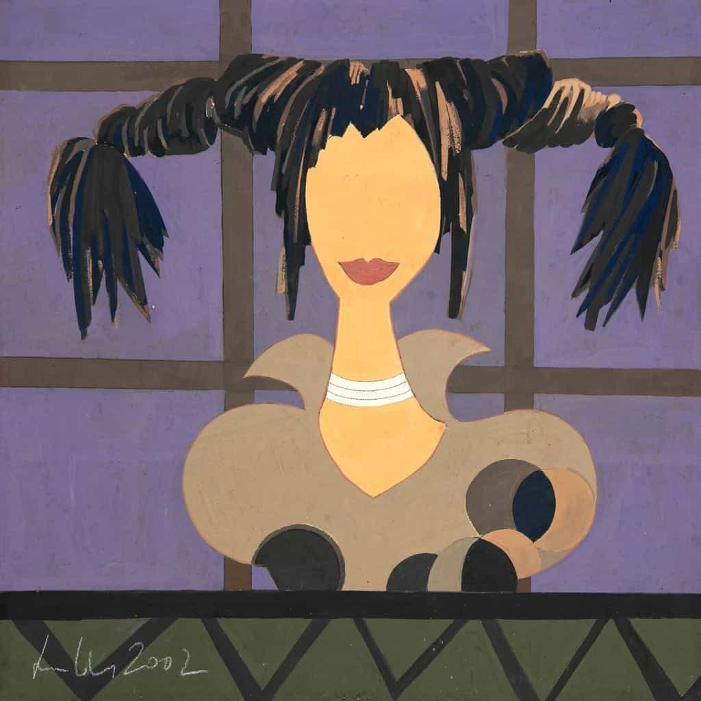 Artwork by Lukács Tibor, Exotikus nő, Made of tempera, wood fiber