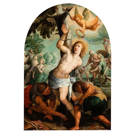 The Martyrdom of Saint Sebastian. by Jacopo Palma il Vecchio