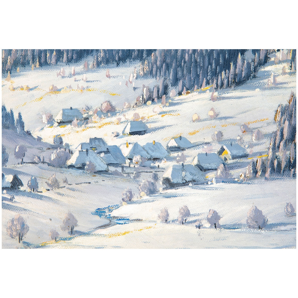 Artwork by Karl Hauptmann, View onto deeply snow-covered St. Blasien. Menzenschwand., Made of Oil on canvas