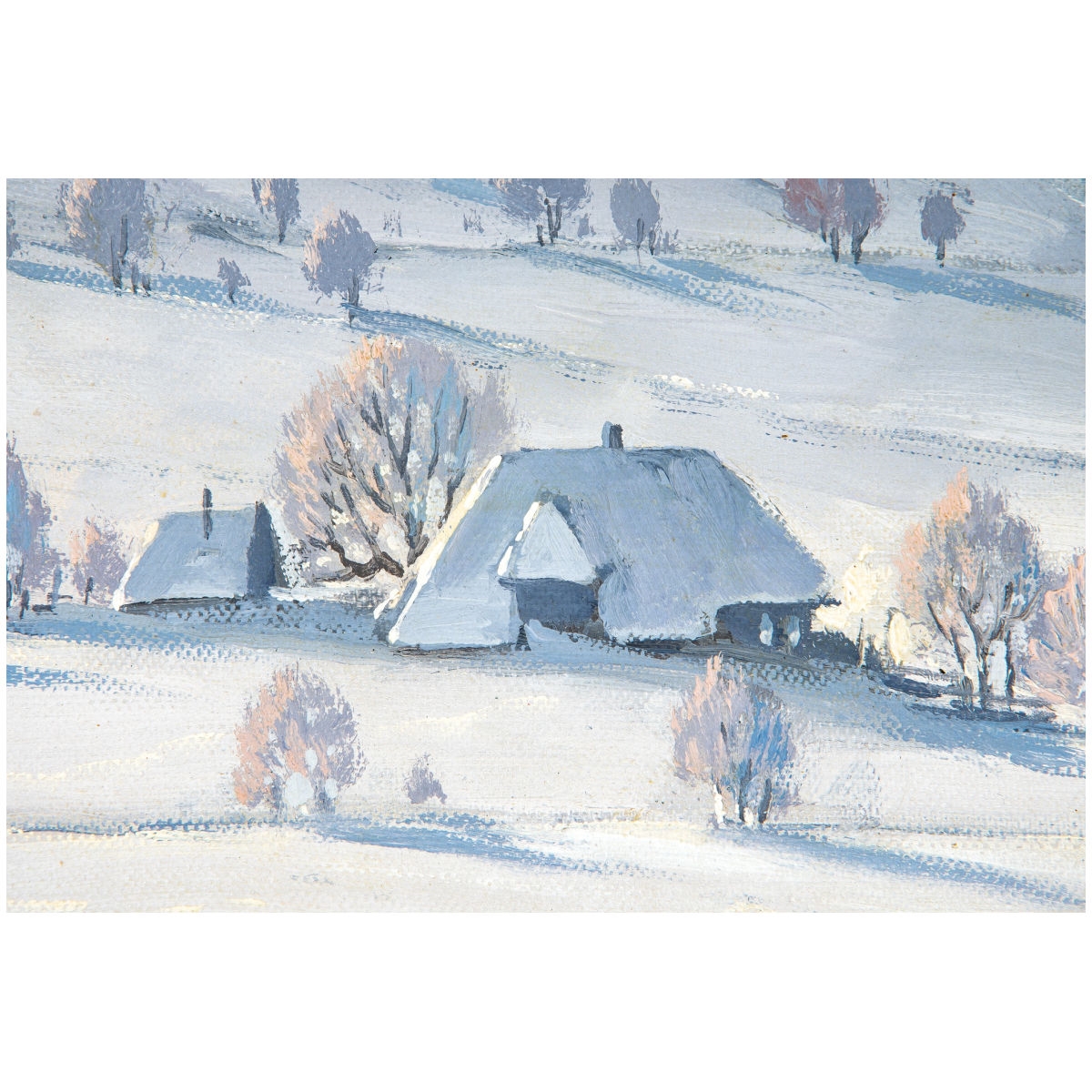 Artwork by Karl Hauptmann, View onto deeply snow-covered St. Blasien. Menzenschwand., Made of Oil on canvas