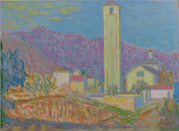 Eglise dans un paysage - Raymond Meuwly
