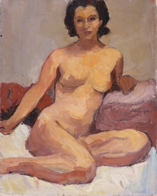 Artwork by Carl Walter Liner, Weiblicher Akt, Made of Oil on canvas