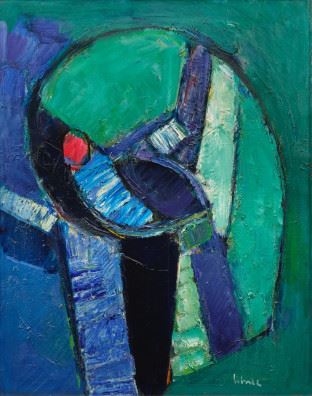 Komposition grün-blau