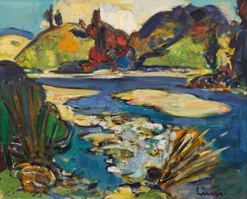 Artwork by Carl Walter Liner, Die Sitter bei Unterschlatt, Made of Oil on canvas