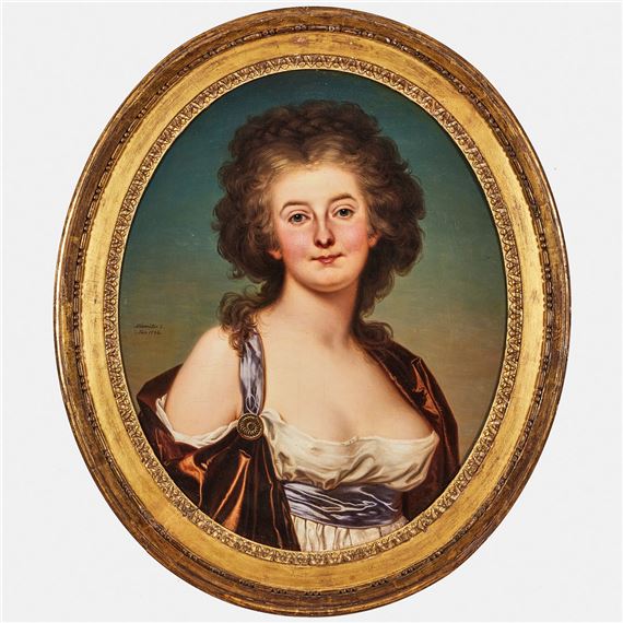 Porträtt föreställande Beata Charlotte Eckerman - bröstbild by Adolf-Ulrik Wertmüller, 1786