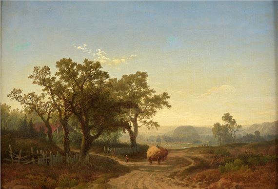 Landschaft mit Heuwagen by Balduin Wolf