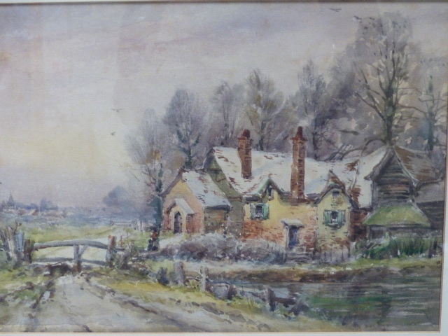 George Goodall | GEORGE GOODALL. 19th/20th.C.. A WATERCOLOUR RIVERSIDE ...
