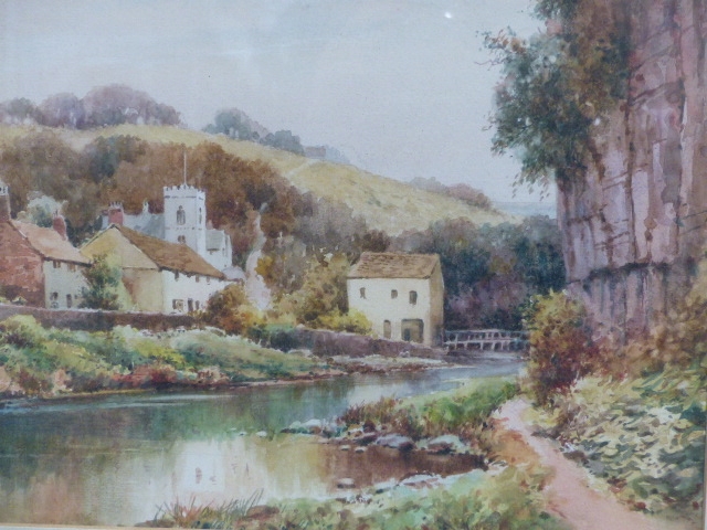 George Goodall | GEORGE GOODALL. 19th/20th.C.. A WATERCOLOUR RIVERSIDE ...