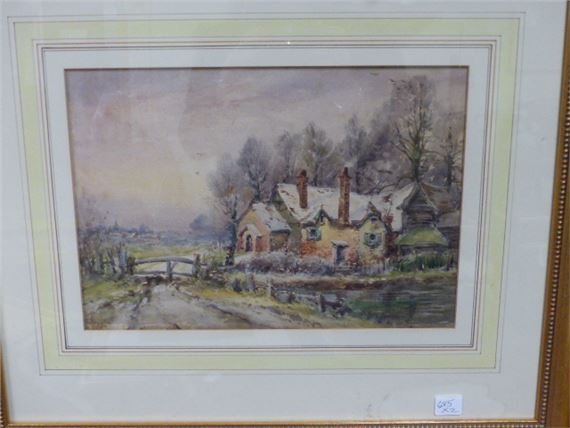 George Goodall | GEORGE GOODALL. 19th/20th.C.. A WATERCOLOUR RIVERSIDE ...
