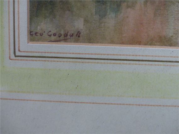 George Goodall | GEORGE GOODALL. 19th/20th.C.. A WATERCOLOUR RIVERSIDE ...
